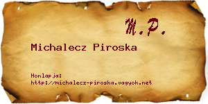 Michalecz Piroska névjegykártya